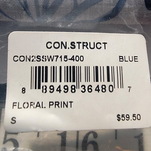 NWT Con.struct Shirt Short Sleeve Button Down Shirt - Size S, Blue Floral - Picture 3 of 9